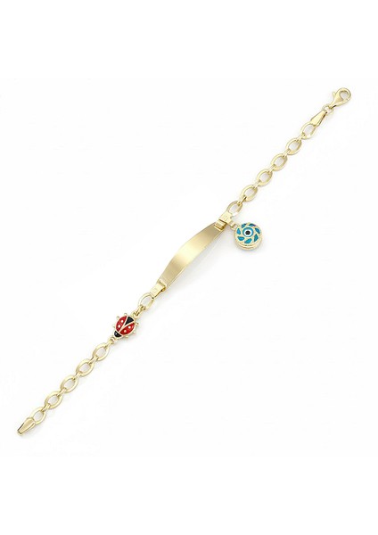 Uğur Böcekli Nazarlı Isim Yazılabilir Çocuk Künye