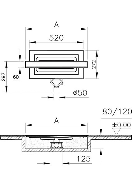 V-Flow Eco-Flow 5702036 Duş Kanalı Yandan Çıkışlı DK100 Mat Krom fiyatları