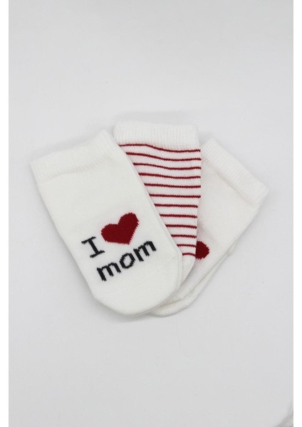 bulurum bistyle mom dad 3'lü penye soket çorap 10123 ekru modelleri