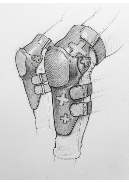 Mtn Artic Mafsallı Deri Dizlik , El Yapımı ,özel Üretim , Motosiklet Deri Aksesuar