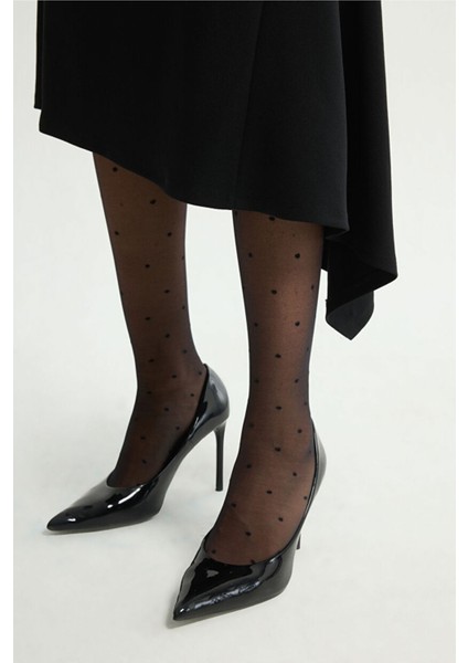 Omuzu Açık Uzun Elbise Siyah 124L9747000