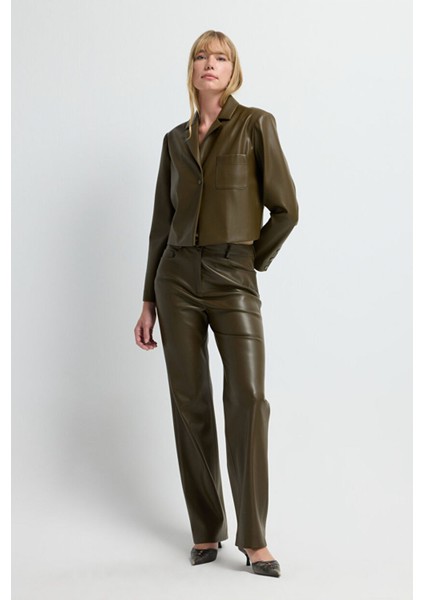 5 Cepli Deri Pantolon Haki 15345580000