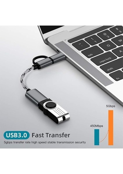 4901 USB 3.0 Otg To Type-C Micro USB Data Şarj Çevirici Dönüştürücü Adaptör fırsatları
