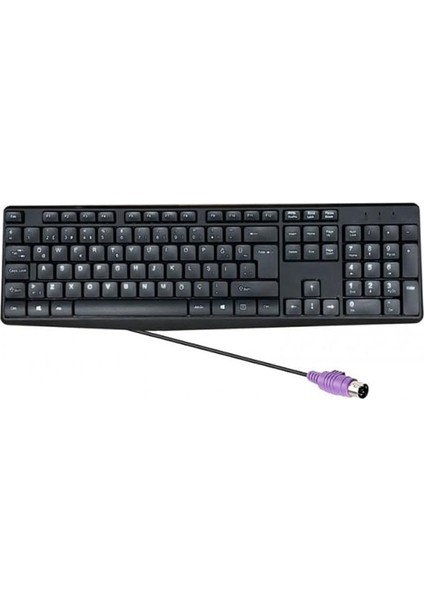Girişli Klavye Yuvarlak Girişli Ps2 Klavye 1.2 Metre Kablo Uzunluğu