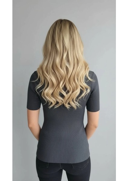 Kadın Kısa Kollu Triko Bluz