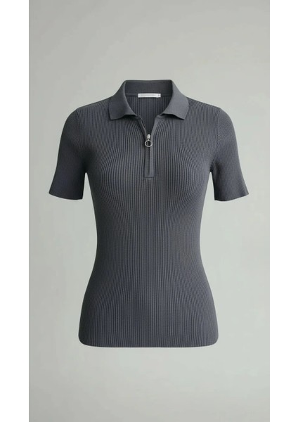 Kadın Kısa Kollu Triko Bluz