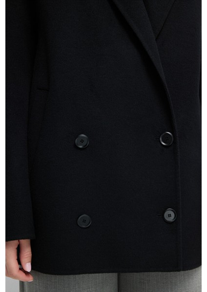 Kruvaze Kaşe Kısa Kaban Siyah 13645490000 fiyatları