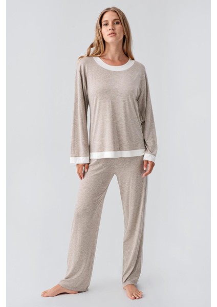 Uzun Kollu Basic Esnek Viskoz Pijama Takım 18209 fiyatları