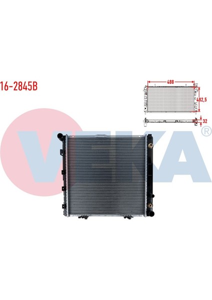VEKA-16-2845B - Su Radyatoru Brazıng Mercedes E Serısı (W124) E 200 A-T Ac+ 1993-1995