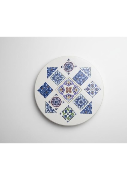 El Yapımı Çini Desenli Yuvarlak Dekoratif Tepsi / Duvar Panosu 30 cm fiyatları