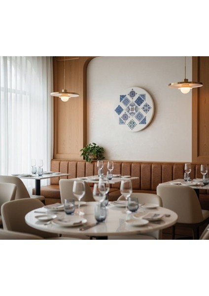 El Yapımı Çini Desenli Yuvarlak Dekoratif Tepsi / Duvar Panosu 30 cm modelleri