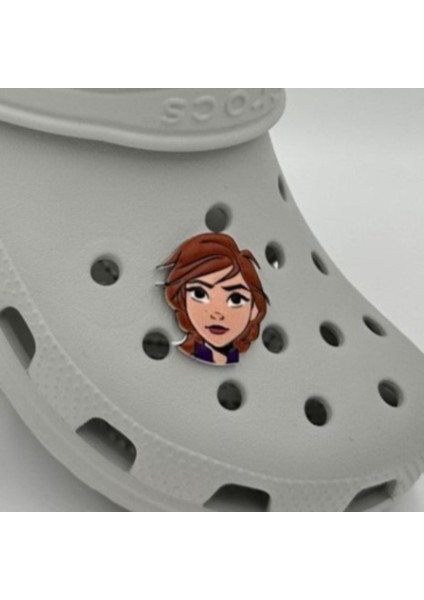 Terlik Süsü ve Aksesuarı , Çanta Süsü – Renkli Jibbitz Yuvarlak Anna Frozn Görselli Figür Aksesuarı