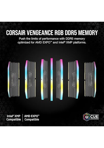 Vengeance Rgb 32GB (2X16GB) 6400MHZ Ddr5 C36 1,4V Ram (CMH32GX5M2B6400Z36) fiyatları