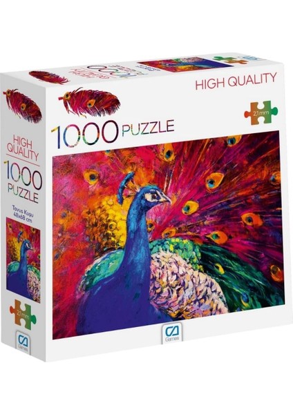 Games Tavus Kuşu 1000 Parça 2,2mm Kalınlık 48X68CM Profesyonel Hobi Puzzle Yapboz Serisi