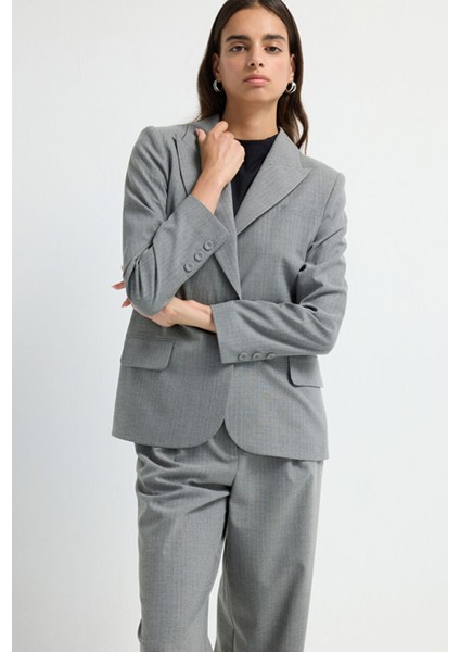 Çizgili Blazer Ceket C.gri 11945697000 fırsatları
