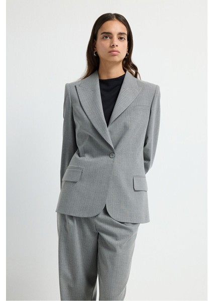 Çizgili Blazer Ceket C.gri 11945697000 indirimleri