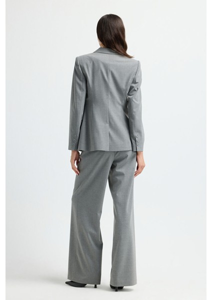Çizgili Blazer Ceket C.gri 11945697000