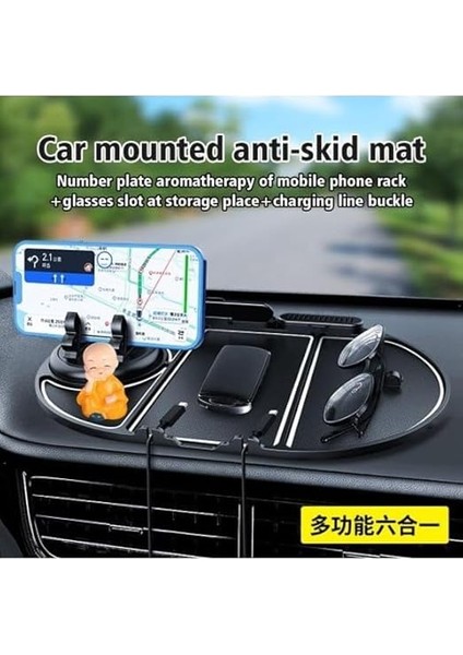 Fonksiyonlu Araç Içi Organizer, Telefon Numaratör, Telefon Tutucu ve Kaymaz Mat, Numaratörlü, 27.5X18.5 Cm, Siyah indirimleri