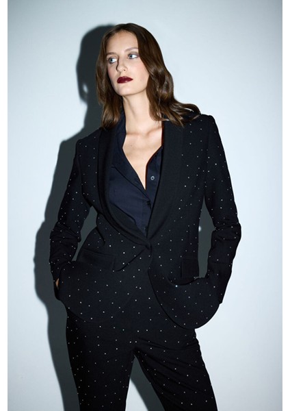 Taşlı Ceket Siyah 11937924002 fırsatları