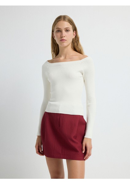 Yakası Açık Triko Kazak Kemik 13942993002 modelleri