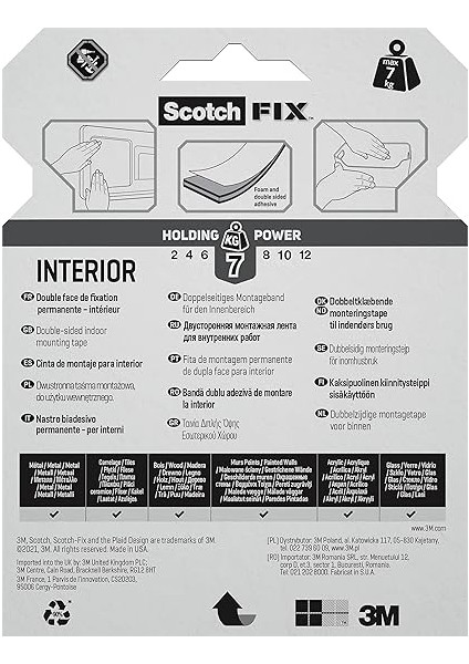 Iç Montaj Bandı 4496G-1950-P, 19 mm x 5 M, 1 Rulo/paket (Ambalaj Farklı Olabilir) modelleri