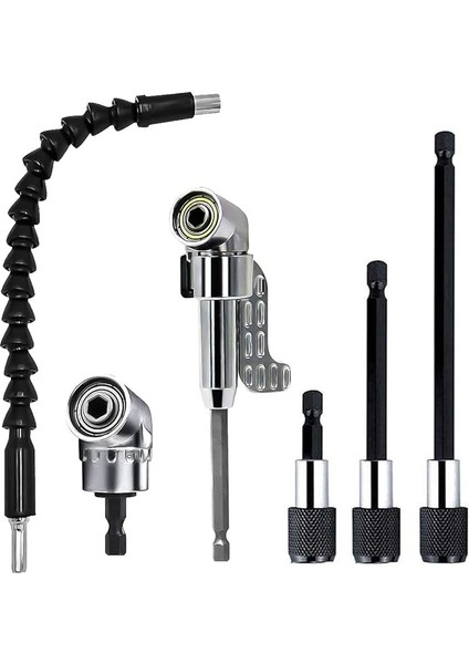 1 Adet Esnek Uç Tutucu, Uzatma, Akülü Tornavida Seti, 2 Adet 105° Açılı Tornavida Eklentisi Adaptörü, 3 Adet 1/4 Altıgen Şaft Uzatma Çubuğu, Akülü Tornavida Seti Için