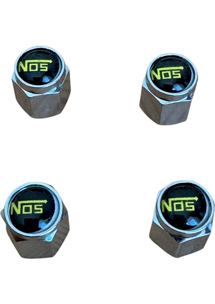 Nos Logolu Metal Siyah Sarı Renk 4 Adet Sibop Kapak