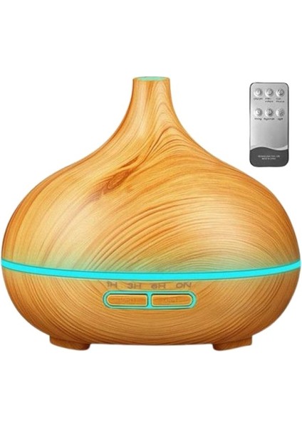 H2O Kumandalı Hava Nemlendirici Difüzör 550 ml Açık Ahşap