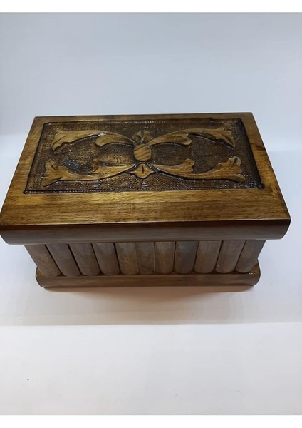 Özel Yapım Battal Boy Şifreli Takı Sandığı Ceviz Oyma Sandık