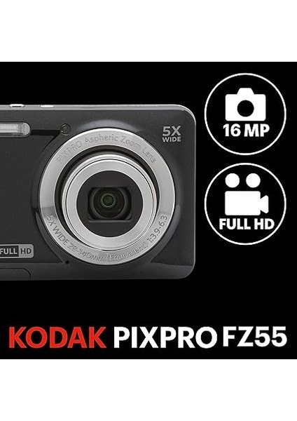 Friendly Zoom FZ55 Dijital Fotoğraf Makinesi -16MP, 5x Optik Yakınlaştırma, 2.7 Inç LCD Ekran (Siyah) modelleri