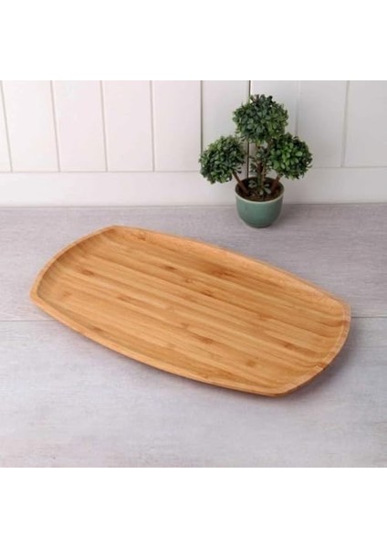 Bambu Lüx Bambu Kayık Sunum Tabağı Servis Tabak 30X18CM Sunum Tabağı, Dikdörtgen Sunum Tabağı fiyatları