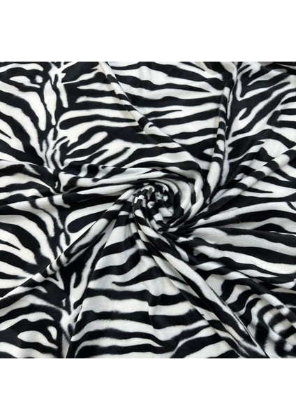 Zebra Desenli Tay Tüyü Kumaş – Yumuşak Dokulu, Peluş Görünümlü, En: 150 cm