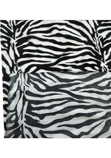 Zebra Desenli Tay Tüyü Kumaş – Yumuşak Dokulu, Peluş Görünümlü, En: 150 cm fiyatları