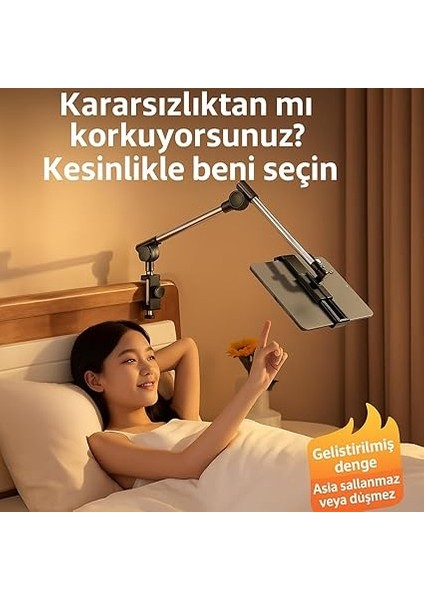 Profesyonel Kullanım Için Tablet Tutucu Ofis ve Ev Için Profesyonel Tablet Standı – 12.9” Kadar Uyumlu, Ayarlanabilir Kol ve Dönüş Açısı, ZM-050 fiyatları