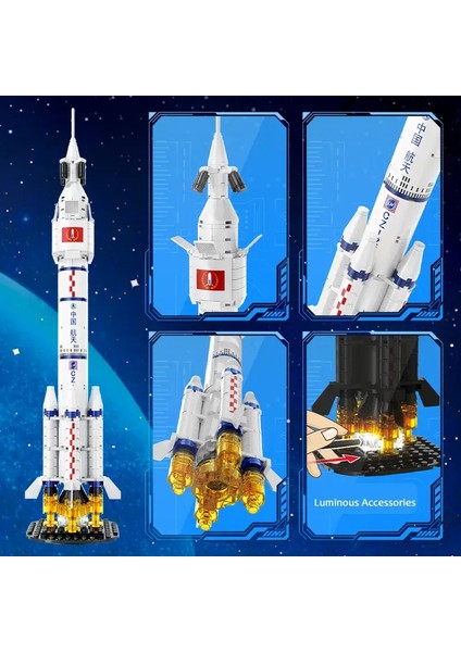 C0825 Uzay Araştırma Roketi Yıldızlı Gökyüzü Modeli Küçük Blok Yapı Seti 292PARÇA fiyatları
