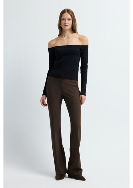 Zigzag Örgülü Triko Kazak Siyah 13945301000 modelleri