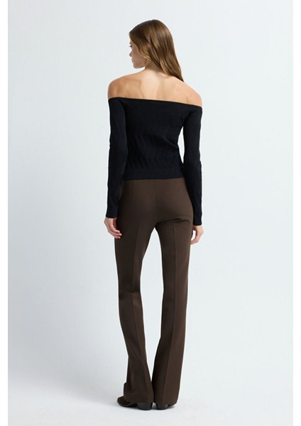 Zigzag Örgülü Triko Kazak Siyah 13945301000 indirimleri