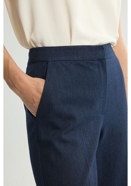 Jean Görünümlü Geniş Paça Pantolon Lacivert 153L9470001 fiyatları