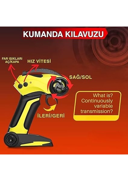 30 Km Hız Yapan Uzaktan Kumandalı Araba Şarjlı Drift Atan Hız Vitesli LED Işıklı 2 Kademeli Hız Vitesi 2 Farklı LED Işıklı Farlar Yedek Drift Lastikler (Pick Up) indirimleri