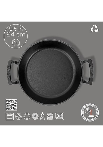 Döküm Yuvarlak Sahan Döküm Demir Yekpare Çift Kulplu ÇAP(Ø)24CM. fırsatları