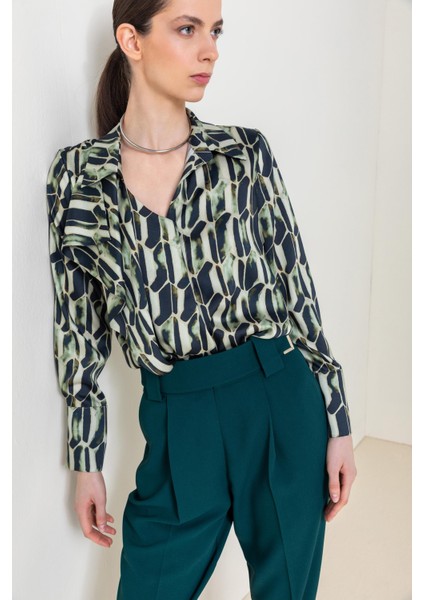 Geometrik Desenli Bluz 26W10858 fırsatları