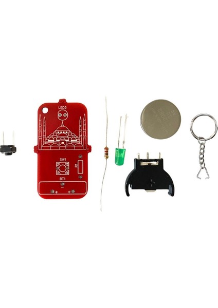 Ayasofya Cami Pcb Anahtarlık Lehim Pratik Devre Seti Müzeler Haftası - Stem Kiti LED -CR2032