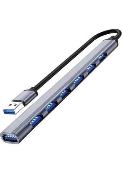 USB 3.0 7 Portlu Hub Otg Çoğaltıcı Pc Bilgisayar Uyumlu Veri Aktarımı Mouse Klavye Bağlantısı ADS303A