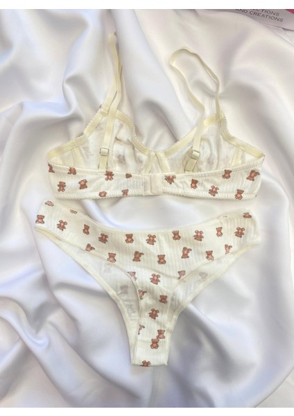 Ayıcık Desenli Sütyen Takımı