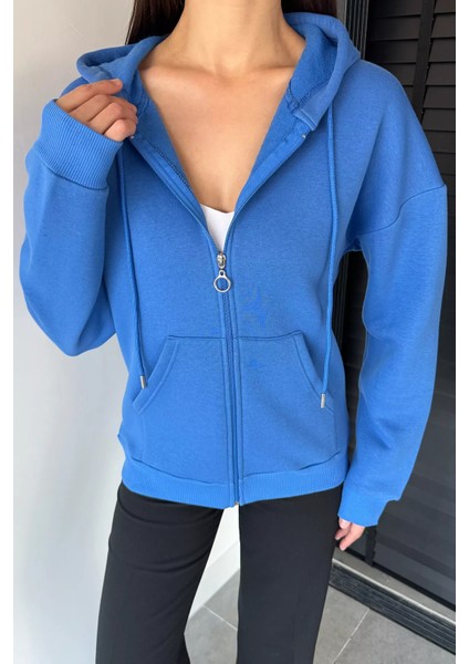 Kadın Üç Iplik Şardonlu Kapüşonlu Sweatshirt P-00019011 modelleri