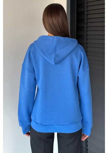 Kadın Üç Iplik Şardonlu Kapüşonlu Sweatshirt P-00019011 fırsatları