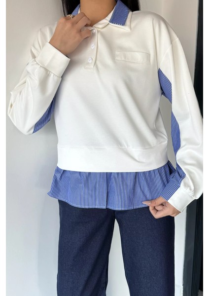 Kadın Polo Yaka Gömlek Garnili Sweatshirt P-00019010 modelleri
