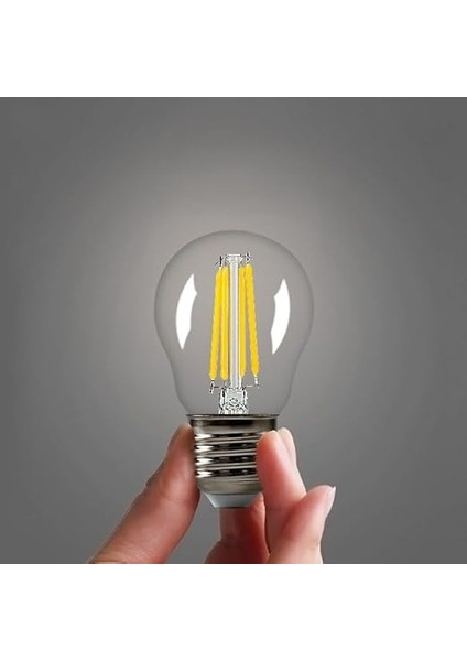 Geldi 6 Watt Mini Top Ampul LED Filament G45 Şeffaf Cam Rustik Ampul E27 Duy 3000K Gün Işığı 10 Adet modelleri