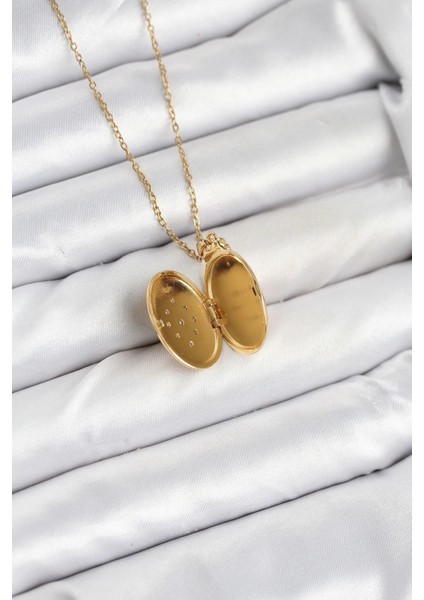 316L Çelik Zincir Gold Renk Kapaklı Açılabilir Model Kadın Kolye modelleri