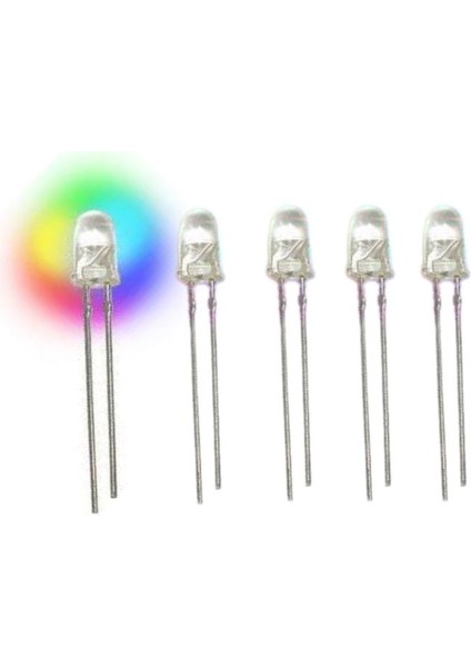 5 mm Flaşör Rgb LED (2 Bacaklı) - 5 Adet